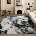 Area Rugs 8x10, Modern Abstract Machine Washable Rugs for Living Room Thin Carpet Indoor Floor Non-Shedding Carpets for Bedroom Dining Room Farmhouse Home Office | Black White