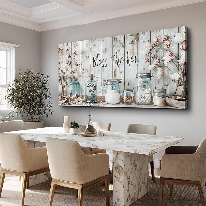 ERQINHUA Large Wall Decor Canvas Painting Wall Art For Living Room Dining Room Decoration Kitchen And Dining Room Painting Artwork Print Picture For Office Bedroom Modern Home Decor 24x48 Inches