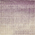 Unique Loom Del Mar Collection Area Rug - Jennifer (7' 10" Square, Purple/ Ivory)