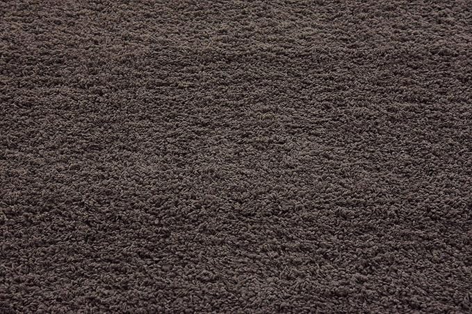 Unique Loom Solid Shag Collection Area Rug (8' Square, Graphite Gray)
