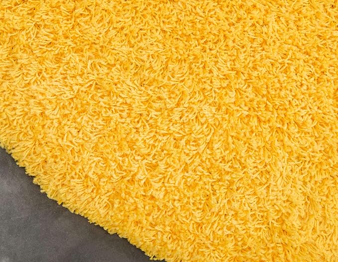 Unique Loom Solid Shag Collection Area Rug (8' Round, Tuscan Sun Yellow)