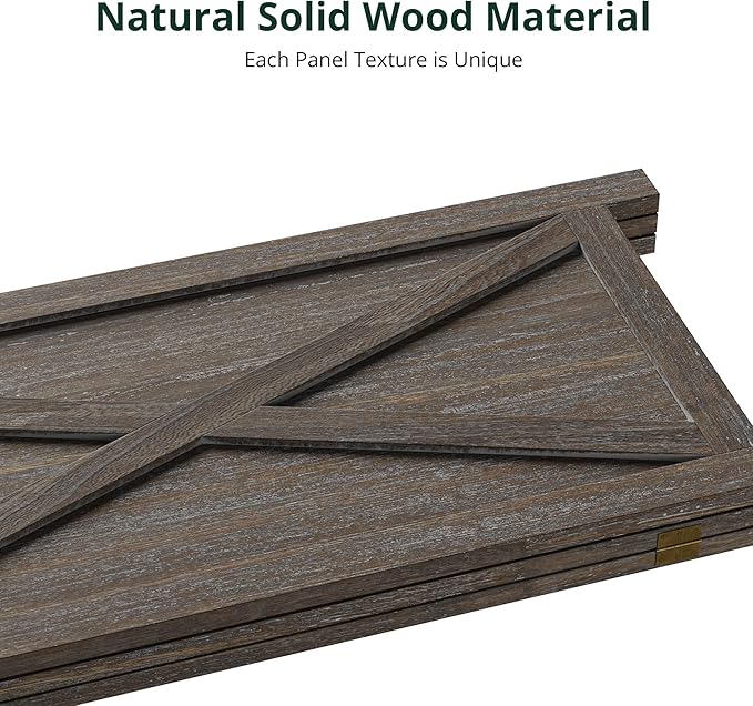Cozy Castle Wood Room Divider, 6 Panels Folding Privacy Screen, 66.9'' Wall Divider, Barnwood Room Separator, Freestanding Partition, Temporary Wall for Decorative, Rustic Brown