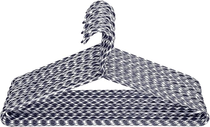 Clothes Hangers 30 Pack Stylish Fabric Wrapped Metal, Space Saving Coat, Velvet, Pant Hangers for Closet Organization, Durable Non-Slip, Navy/White Wardrobe Essentials Bulk Storage