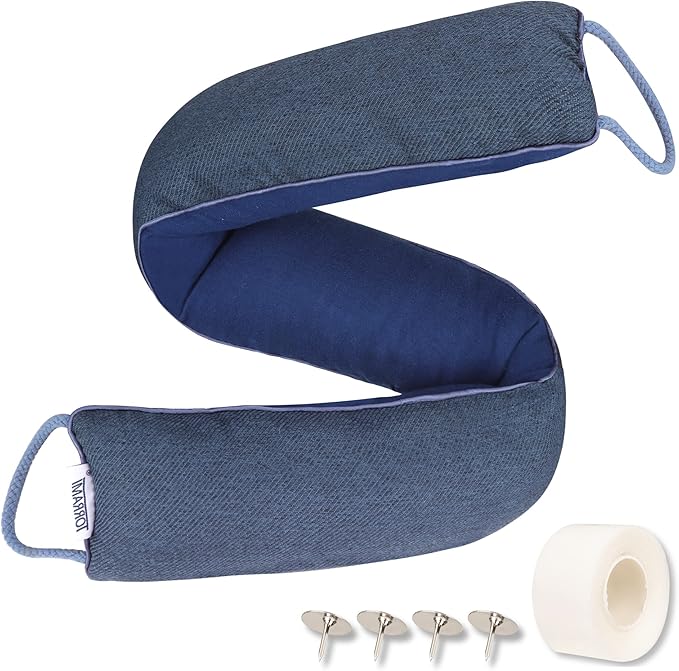 TORRAMI 30" Door Draft Stopper Under Bottom Insulation Noise Air Stopper 2.07LB,Draft Stopper Guard Seal for Doors and Windows - Dark Blue