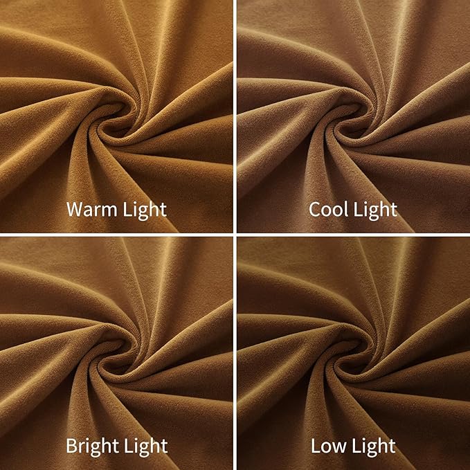 Joydeco Brown Velvet Curtains 72 inch Length 2 Panels, Luxury Blackout Rod Pocket Thermal Insulated Window Curtains, Super Soft Room Darkening Drapes for Living Dining Room Bedroom,W52 x L72 inches
