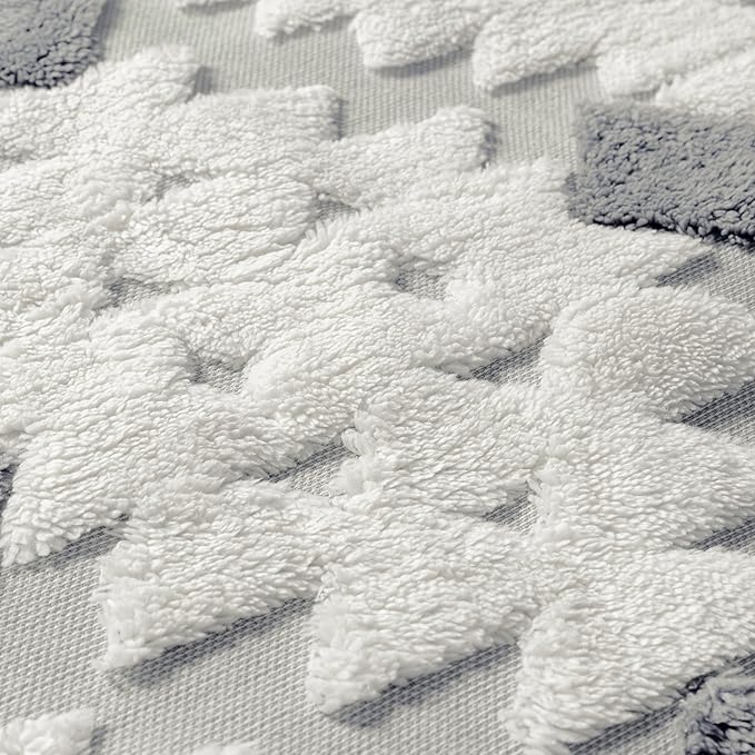 Ivory Grey 5x7 Area Rug Washable Living Room Moroccan Shag Carpet Non Slip Soft Neutral Boho Plush Pile Large Throw Rug for Kitchen Office Dining Room Bedroom Laundry