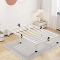 ROIL 10 Inch White Twin Bed Frame with Rounded Corner and Mattress Retainers, 3500LBS Heavy Duty Steel Slats No Box Spring Needed Platform Noise-Free Easy Assembly