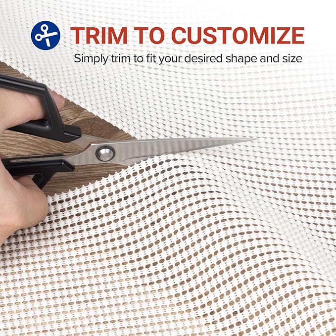 Non-Slip Rug Pad Gripper 5x7 Feet, Anti Skid Mat for Under Area Rugs, Keeps Rugs in Position and Safe, Thick Cushioned Carpet Pad for Hardwood Floors Protection