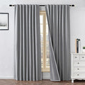 100% Blackout Curtains for Living Room, 96 Inch Curtains 2 Panel Set Light Blocking, Back Tab & Rod Pocket Thermal Insulated Drapes Bedroom Windows Home Decor(52W × 96L inch, Light Grey)