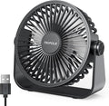 TriPole USB Desk Fan Portable Mini Fan Powerful 3 Speeds Wind Personal Desktop Fan with 360° Head Rotation for Home Office Car Indoor Outdoor Black, No Battery, 4.5 Inches