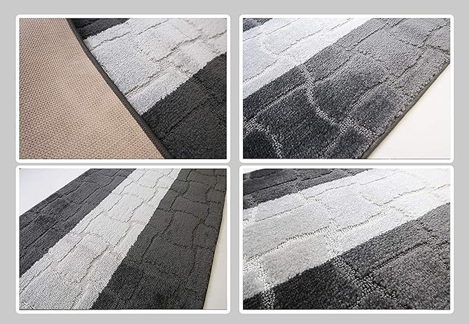 Custom Length Hallway Runner Rug,Slip Resistant,Puzzle Anthracite, 26 Inch X 30 feet, Sold and Priced Per Foot