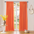 Light Filter Shading Effect Curtains Set for Windows,96 Inch Length Room Darkenging Energy Efficient Privacy Assured Window Treatment Curtains(Vibrant Orange,Pack of 2,52 inches W x 96 inches L)