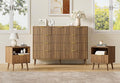 LYNSOM Fluted Dresser and Nightstand Sets 3 Piece, 9-Drawers Dresser and 1-Drawer Nightstands Set of 2, Wood Bedroom Furniture Set for Home, Bedroom, Hallway, Walnut