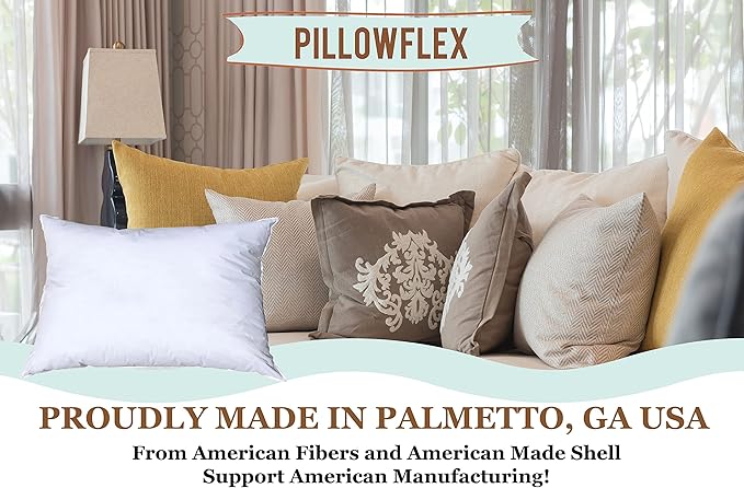 Pillowflex Synthetic Down Pillow Insert - 21x31 Down Alternative Pillow, Ultra Soft Oversized Queen Bed Sleeping Pillow, Large Rectangle Sham - 1 Decorative Pillow Form