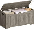 Hzuaneri 39.4" Storage Chest, Storage Bench Trunk with 2 Safety Hinge,Wooden Box, Lift-Top Chest Organizer, Shoe Bench for Entryway, Bedroom, Living Room, Greige SB01005X