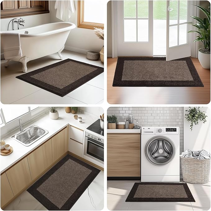 Machine Washable Kitchen Rug 32" x 84", Non Slip Kitchen Mat for Floor, Absorbent Entrance Runner Rug for Bedroom, Hallway, Bathroom, Door (Roll Packing)