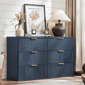 LEYAOYAO Fluted 5 Drawers Dresser Set of 2, 41" Tall Modern Chest of Drawers with Metal Handle, Curved Profile Dresser TV Stand, Wooden Drawer Organizer for Bedroom, Living Room, Hallway, Lightgrey