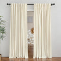 RYB Home Cream White Velvet Curtains 84 inches - Super Soft Luxury Curtains for Nursery, Bedroom Window Panels for Kids Room Dining Room, Wide 62 x Long 84, 2 Panels