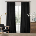 Black Pleated Linen Blackout Curtains 84 Inches Long for Bedroom Living Room Pinch Pleat Black Out Thermal Insulated Ring Hooks Back Tab Room Darkening Modern Drapes Window Curtains with Liner