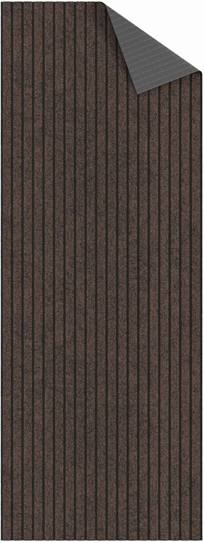 Ottomanson 2'7" x 49' Hallway Runner with Scraper Pile - Extra Durable Non-Slip Rug Mat for Indoor & Outdoor Use - Ideal for Kitchen, Entryway & Garage - High-Traffic Carpet, Brown