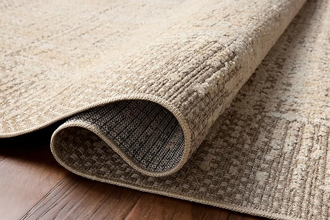 Loloi Amber Lewis Bexley Collection BEX-06 Natural/Taupe 6'-6" x 9'-3" Area Rug Neutral, Textured, Living, Bedroom, Dining, Carpet