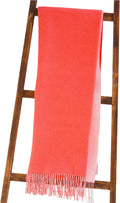 Alashan 95% Merino 5% Cashmere Double Face Classic Throw - Coral & Pink Sands