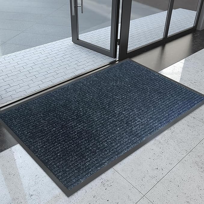 Front Door Mat,3'x5'Indoor Outdoor Door Mat,Heavy Duty Durable Welcome,Commercial Floor Mats Inside Outside Entrance, Waterproof All-Season, All-Weather Non Slip Backing Doormat for Entryway,Black