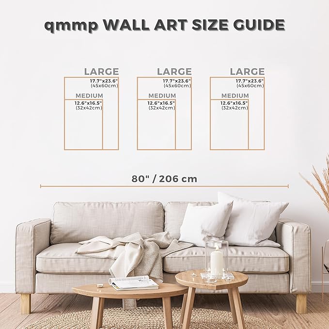 qmmp Modern Wooden Wall Sculptures - Set of 3 - Home Decor Accent - Large Wall Art for Living Room, Bedroom, Office - Easy Installation (Oak, Medium - Abstract Shapes)