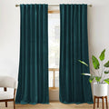 RYB HOME Teal Velvet Curtains 92 inches, Back Tab Soft Fabric Room Darkening Thermal Insulated Luxurious Home Decor Curtains for Living Room Bedroom, W 52" x L 92", 2 Panels Set