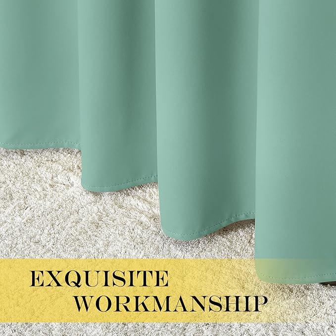 NICETOWN Room Darkening Short Curtain 54 inches Long for Living Room, Grommet Sound Reducing Thermal Insulated Curtains for Bedroom Nursery Window, 46W x 54L, 1 Piece, Aqua Blue