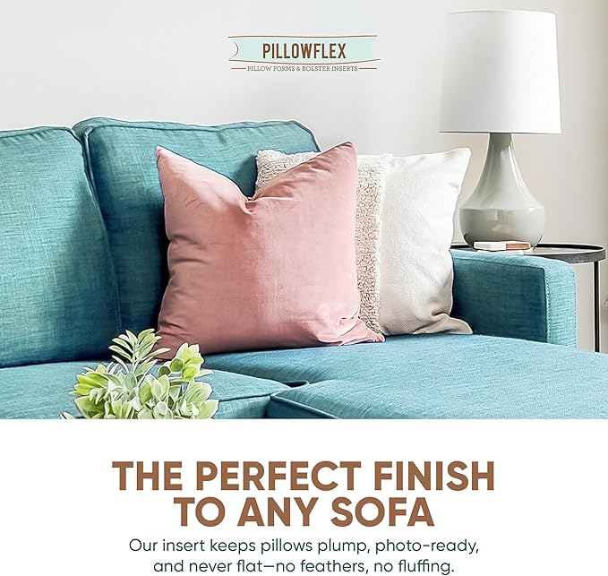 Pillowflex Synthetic Down Alternative Pillow Inserts for Shams - Comfy Pillows for Sleeping, Perfect Pillow & Best Sleeping Pillows, Handmade Down Alternative Throw Pillow Inserts - (26x26 Set of 2)