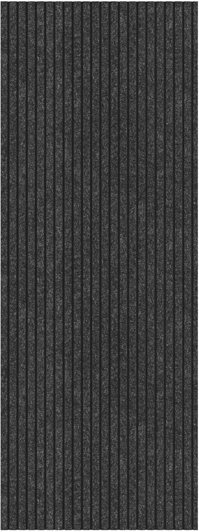 Ottomanson 2'7" x 11' Hallway Runner with Scraper Pile - Extra Durable Non-Slip Rug Mat for Indoor & Outdoor Use - Ideal for Kitchen, Entryway & Garage - High-Traffic Carpet, Black
