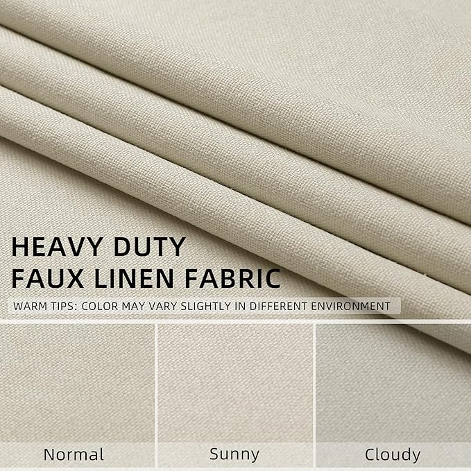 ChrisDowa 100% Blackout Birch Solid Curtains 63 Inches Long 2 Panels for Bedroom Living Room,Farmhouse Room Darkening Thermal Insulated Soundproof Grommet Top Window Treatment Drapes,52x63