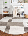 Unique Loom Autumn Collection Area Rug - Providence (5' 3" Round, Gray/ Ivory)