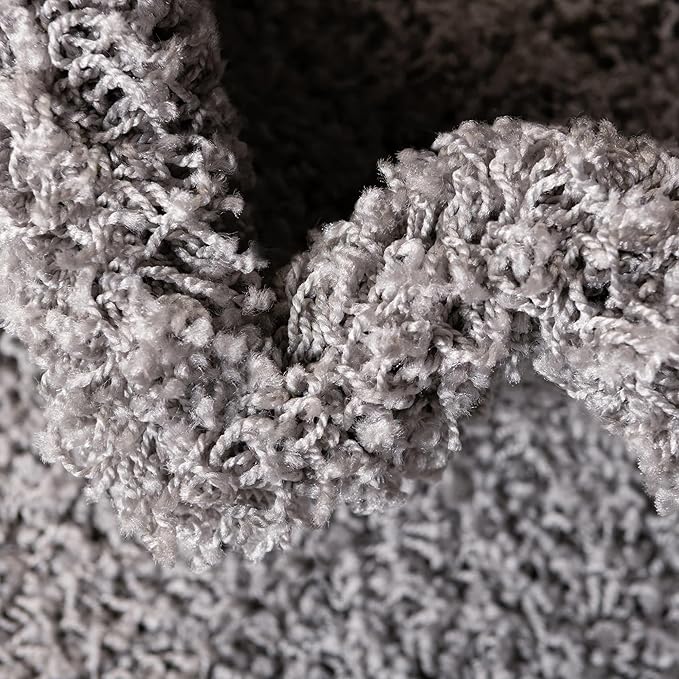Unique Loom Solid Shag Collection Area Rug (2' x 6' 5" Runner, Cloud Gray)
