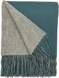 Alashan Cashmere Blend Double Faced Throw-Super Soft and Luxe Fabric- Perfect for Cozy Nights! 95% Merino Wool/5% Cashmere, 50" x 70", Great Gift Item. (Lakeshore & Quartz)