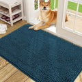 OLANLY Dog Door Mat for Muddy Paws 48x30, Absorbs Moisture and Dirt, Absorbent Non-Slip Washable Doormat, Quick Dry Chenille Mud Mat, Entry Indoor Entryway Carpet for Inside Floor, Atlantic Blue
