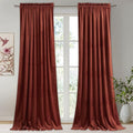 StangH Rust Curtains 90 inches - Luxury Velvet Holiday Home Decor Brick Red Light Blocking Backdrop Curtains Thick Window Covering for Bedroom, W52 x L90, 2 Panels