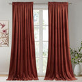 StangH Rust Velvet Curtains for Bedroom, Luxury Room Darkening Window Drapes Thermal Insulation Noise Reduction Door Panels for Dining Room/Nersury, W52 x L84, 2 Panels