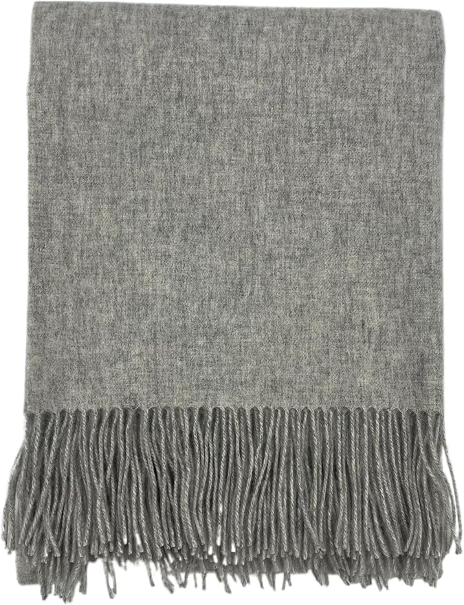 Alashan Cashmere Blend Ripple Finish Woven Throw (Quartz)
