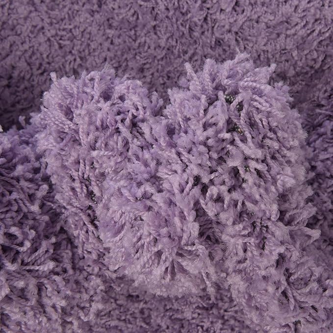 Unique Loom Solid Shag Collection Area Rug (4' 1" x 6' 1" Rectangle, Lilac)