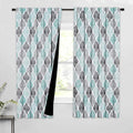 Beauoop 100% Blackout Curtains 63 Inches Long 2 Panels for Bedroom Living Room Aqua Grey Moroccan Geo Room Darkening Thermal Insulated Soundproof Rod Pocket Back Tab Window Treatments Drapes, 50x63