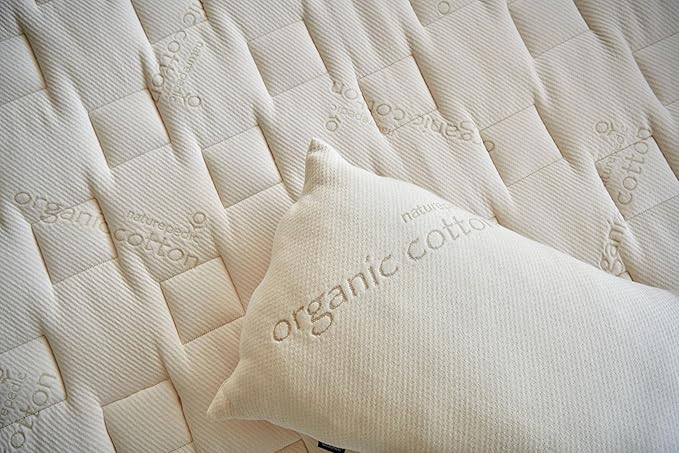 Naturepedic Organic Latex Pillow - Queen Bed Pillow with Medium Comfort - Luxury Pillow with Adjustable Fill for Comfortable Sleeping, Back Support and Neck Pain Relief