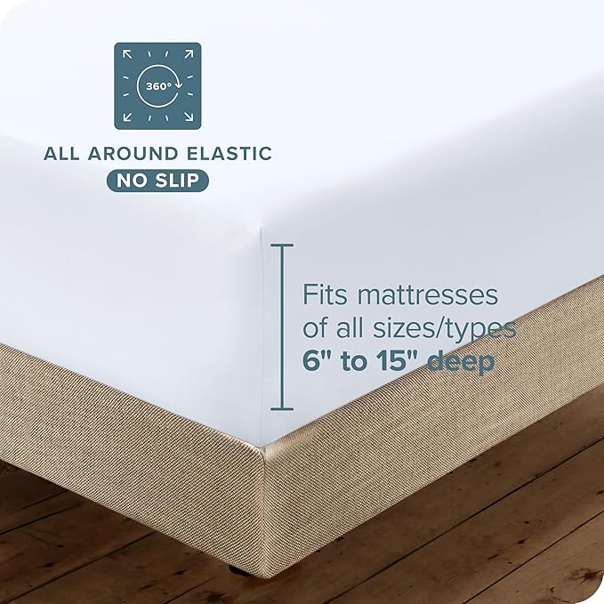 Bare Home Hotel Luxury Split King Sheet Set, Extra Soft - 7 Piece Set - Deep Pockets - Easy Fit - Cooling & Breathable - Wrinkle, Fade, Stain Resistant - Includes 4 Pillowcases (Split King, White)