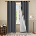 Noise Canceling Curtains Soundproof 3-in-1 Grommet Full Blackout Curtains for Bedroom Living Room 1 Panel（Grey,50x96 Inches）