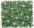 GLANT Expandable Fence Privacy Screen for Balcony Patio Outdoor,Decorative Faux Ivy Fencing Panel,Artificial Hedges (Single Sided Leaves) (1, White Rose)