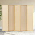 5 Panel Room Divider and Extra Wide Folding Privacy Screen, 79" W x 67" H, Bamboo Room Divider for Room Separation.
