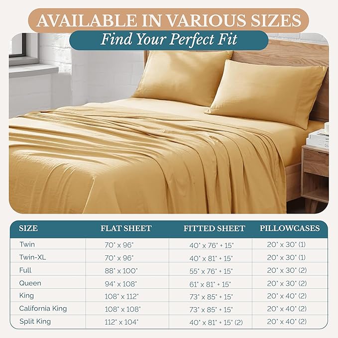 Casa Platino King Sheet Set – 4 Piece Pre-Washed Ultra Soft Bed Sheets, Brushed Microfiber Cooling Fabric, Cozy Fit for King Bed, Deep Pocket Fitted Sheet Set, Long-Lasting Hotel Quality - Cocoon