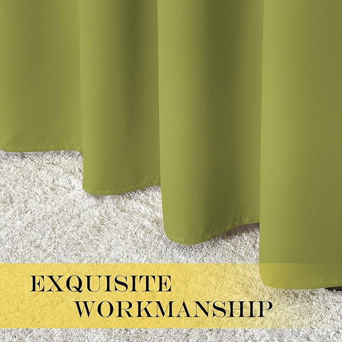 NICETOWN Blackout Room Divider Curtains for Sliding Glass Doors 102 Inches Long 1 Panel, Extra Wide Curtains for Doorway Patio Bedroom Living Room (Fresh Green, 80Wx102L, 1 Panel)