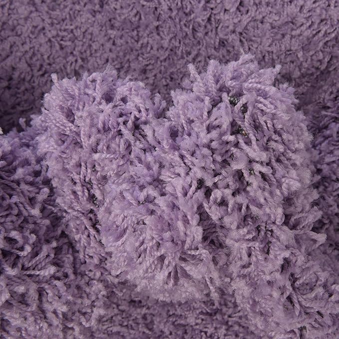 Unique Loom Solid Shag Collection Area Rug (3' 3" x 5' 3" Oval, Lilac)